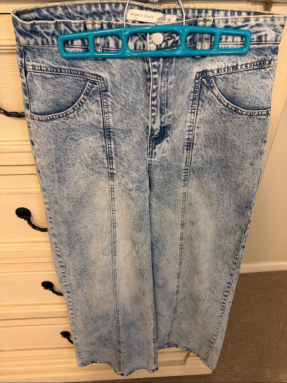 Altar'd State Acid Wash Light Blue Wide Leg Jeans